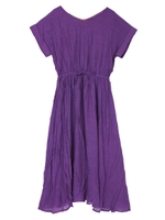 スラブVネックワンピース/パープル