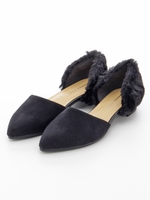 セパレートファーパンプス/黒/C