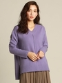 センターライン入りVネックニット/パープル系その他