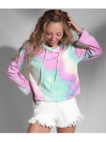 タイダイフーディートップス/パープル(022)