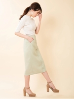 タイトミモレスカート/ライトグリーン