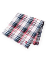 チェック×刺繍ハンカチ/レッド(262)
