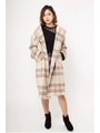 チェックウールコート/ベージュ