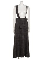 チェックコールアシメショルダースカート/ブラック