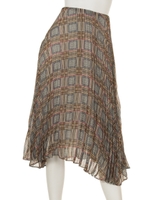 チェックプリーツスカート/ブラック