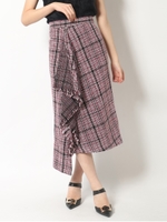 ツイードミディスカート/RED