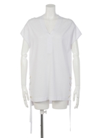 ドロストVネックニット/ホワイト