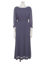 ドロストドレープ袖ワンピース/モーブ