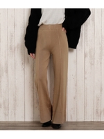 ニットセミフレアパンツ/ベージュ(005)