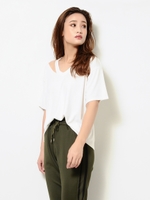 ネックカットTOP/WHITE