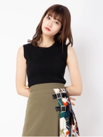 ノースリーブニットTOPS/ブラック