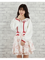 ハートリースリボンブーケスカート/レッド