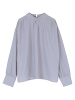 ハイネックブラウス/ライトブルー