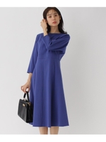 バスクポンチ切替えワンピース/ブルー(092)