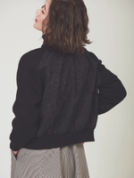 バックジャガード切替カーディガン/ブラック