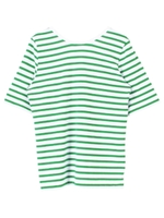 バックラウンドボーダーカットソーTシャツ/ホワイト/グリーン
