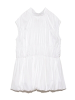 バックリボンシャーリングバルーンブラウス/WHT