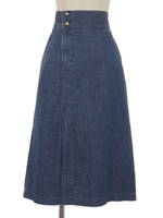 バックリボンデニムＡラインスカート/ブルー