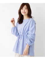 バックレーススモックブラウス/ブルー(392)