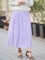 ビンテージサテンプリーツスカート/ラベンダー
