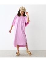 ピグメント 袖 フレア ワンピース/L/PUR1