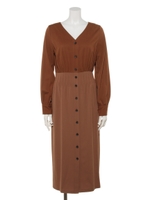 ピンタックタイトOP/ブラウン