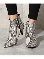 ピンヒール2パターンショートブーツ/ホワイト/ブラック(058)