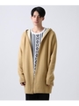 フード付きダブルフェイスコーディガン/ベージュ(052)