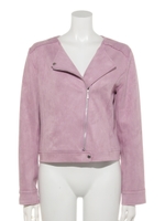 フェイクスエードコンパクトライダースブルゾン/ラベンダー