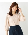 フェイクパールピンリップルプルオーバー/ベージュ(052)