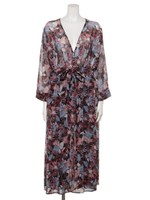 フラワープリントロングSH/ブラック