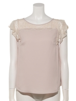 フリル袖BL/ピンクベージュ