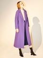 フレアロングウールコート/パープル