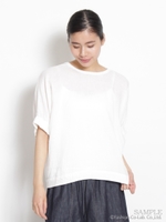 フレンチリネンワッシャー ドルマンブラウス/ホワイト