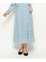 フローラルプリントスカート/ブルー(192)