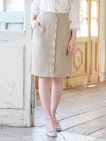 フロントボタンIラインスカート/ミント