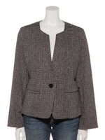 ブリーズクール千鳥柄ジャケット/ブラック