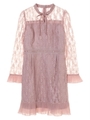 プリーツリボンレースワンピース/Pink