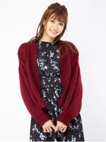 ベルト付きロービングカーデ/レッド