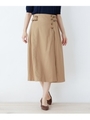 ベルト風ツイルスカート/キャメル(041)