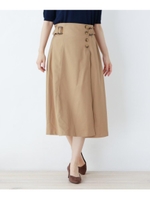 ベルト風ツイルスカート/キャメル(041)