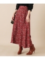 ペイズリーフレアロングスカート/レッド(025)