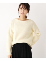 ボートネックリブニットプルオーバー/レモンイエロー(031)