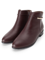 メタルベルト風ショートブーツ/ボルドー(064)