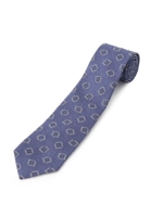 メランジ小紋柄 ネクタイ/ブルー(092)