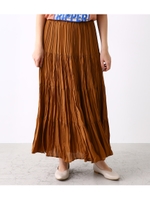 ランダム プリーツ シフォン スカート/BRN