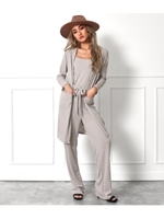 リブキャミソール×パンツ×カーテ/ライトグレー(007)