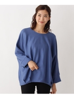 リブストレッチドルマンプルオーバー/ブルー(092)