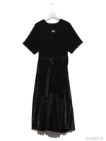 リメイク風バックプリーツワンピ/ブラック
