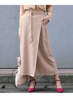 リングベルト付きラップスカート/ベージュ